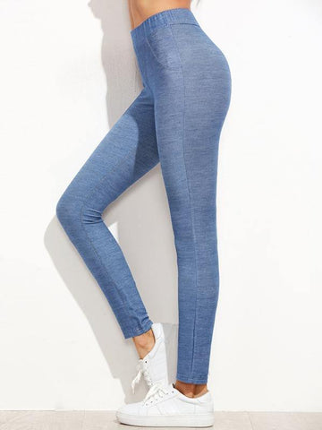 Denim Look Leggings - takostyle