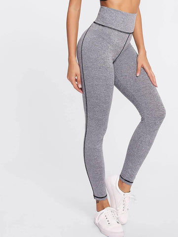 High Waist Marled Knit Leggings - takostyle