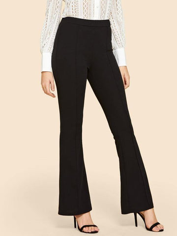 Contrast Binding Straight Leg Pants - takostyle