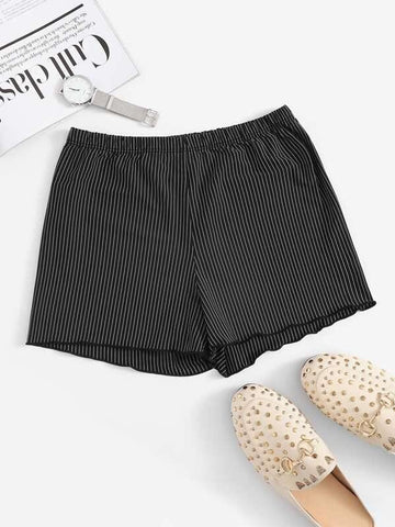 Elastic Waist Striped Shorts - takostyle