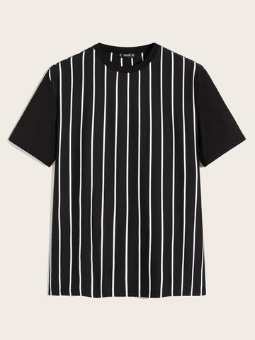 Men Round Neck Striped Top