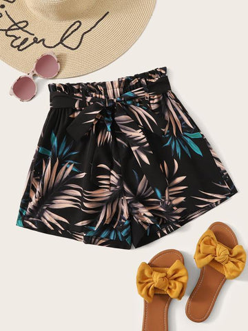 Tropical Paperbag Shorts - takostyle