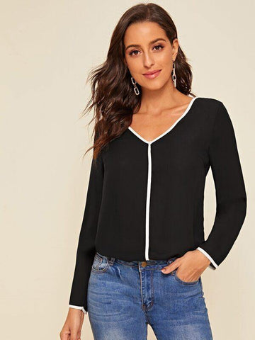 Contrast Binding Top - takostyle