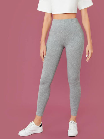 Heather Grey Cropped Leggings - takostyle