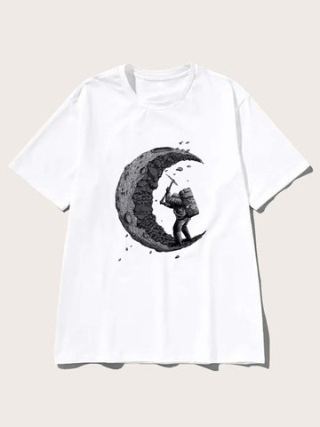 Men Moon & Figure Graphic Tee