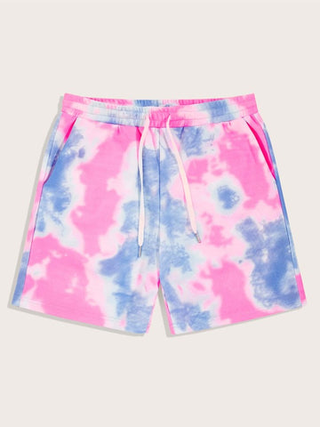 Men Tie Dye Track Shorts