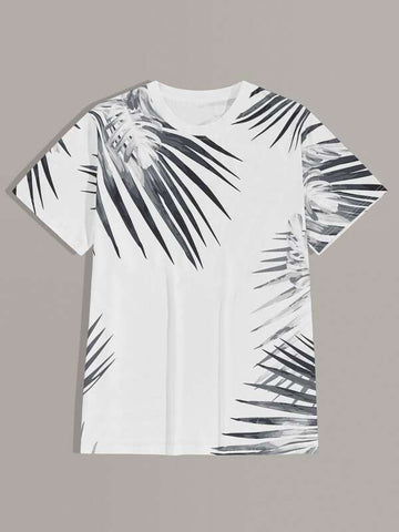 Men Tropical Print Tee