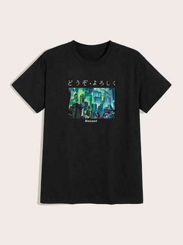 Men Letter Graphic Tee