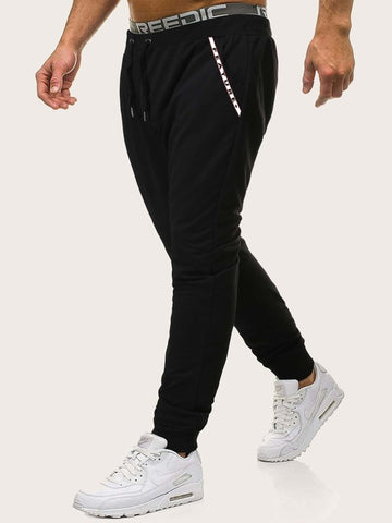 Men Letter Graphic Drawstring Sweatpants