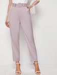 Adjustable Belted Cropped Tailored Pants - takostyle