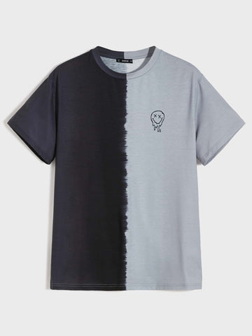 Men Cartoon Graphic Colorblock Tee