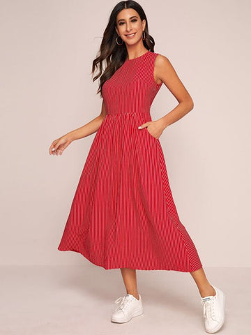 Sleeveless Striped Dress