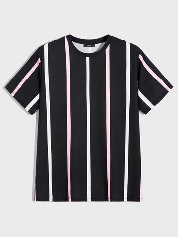 Men Short Sleeve Striped Top
