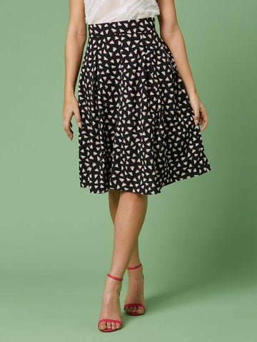 Geo Print Flared Skirt - takostyle