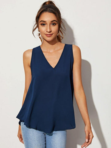 V-neck Solid Top - takostyle
