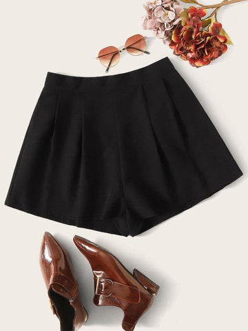 Pleated Wide Leg Shorts - takostyle