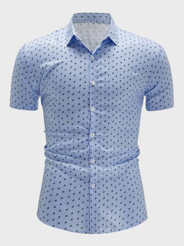Men Allover Print Button Up Shirt