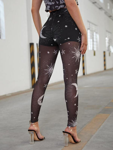 Knicker Insert Mesh Leggings - takostyle