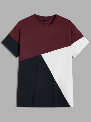 Men Color Block Tee
