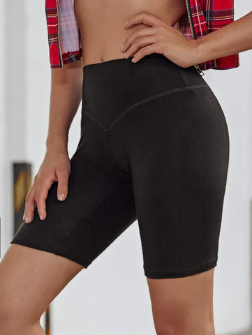 Wide Waistband Biker Shorts - takostyle