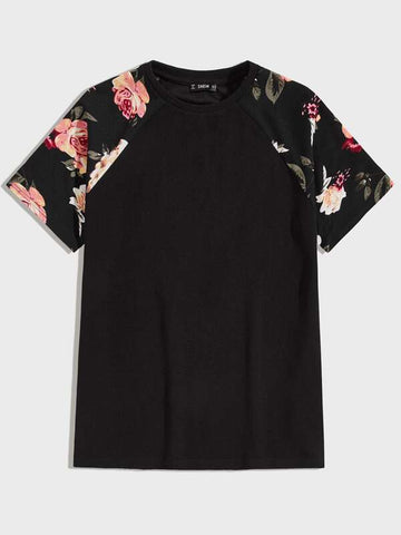 Men Floral Print Raglan Sleeve Top