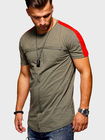 Men Seam Detail Contrast Panel Tee