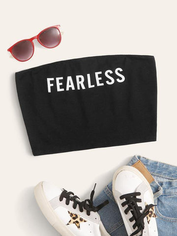 Letter Graphic Tube Top - takostyle