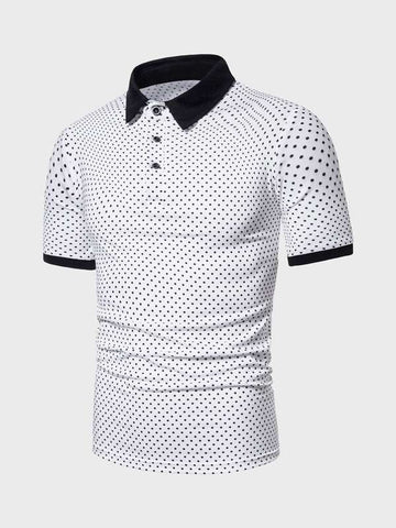 Men Polka Dot Polo Shirt