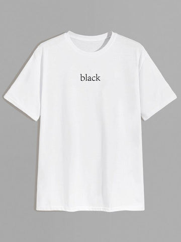Men Letter Graphic Round Neck Tee