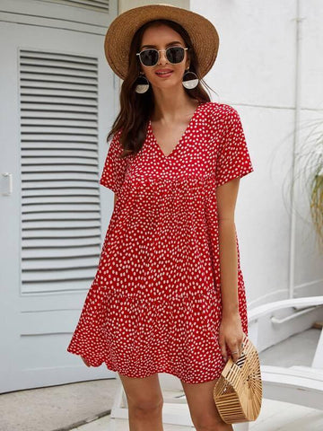 Ditsy Floral Smock Dress - takostyle