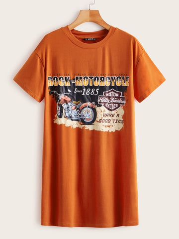 Graphic Print Tee Dress