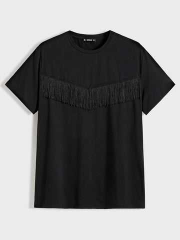 Men Fringe Embellished Top