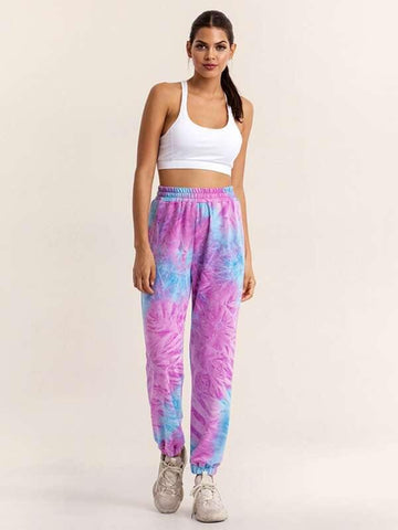 Tie Dye Elastic Waist Pants - takostyle