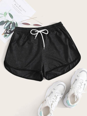 Drawstring Waist Dolphin Shorts - takostyle