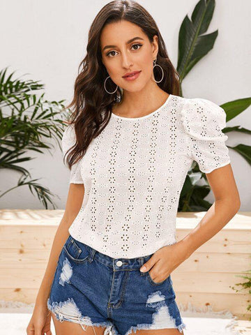 Puff Sleeve Schiffy Top - takostyle