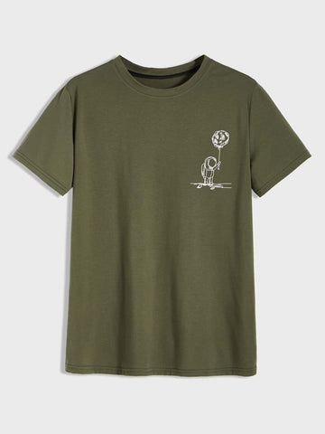 Men Cartoon Graphic Short Sleeve Tee