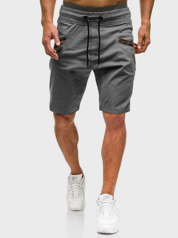 Men Contrast Camo Panel Drawstring Shorts