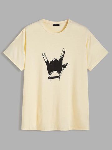 Men Gesture Print Top