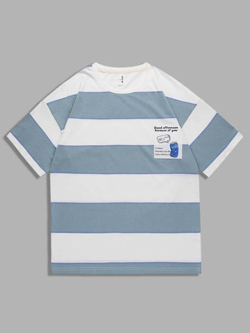 Men Contrast Panel Letter Graphic Tee