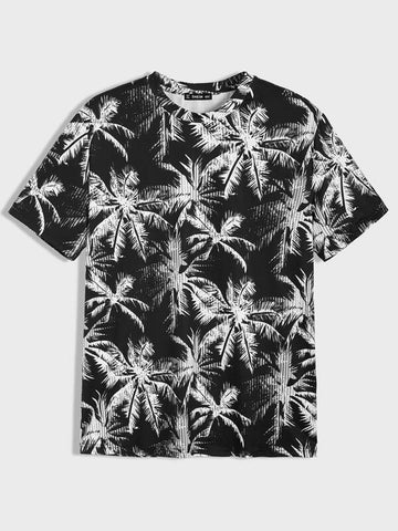 Men Tropical Print Tee
