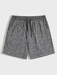 Men Drawstring Waist Track Shorts