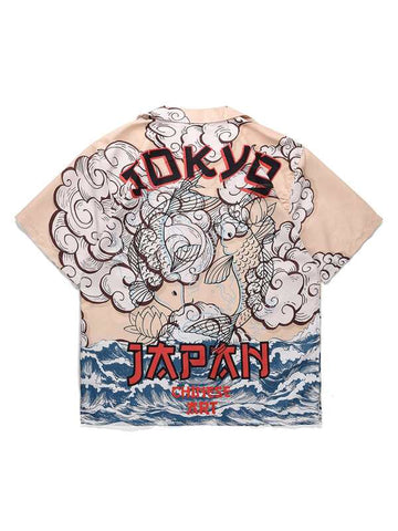 Men Ukiyo-E Print Shirt