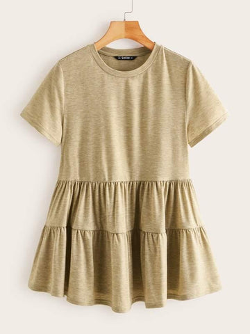 Marled Knit Smock Top - takostyle