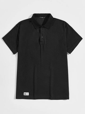 Men Patched Detail Polo Shirt