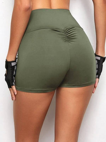 Wideband Waist Ruched Biker Shorts - takostyle