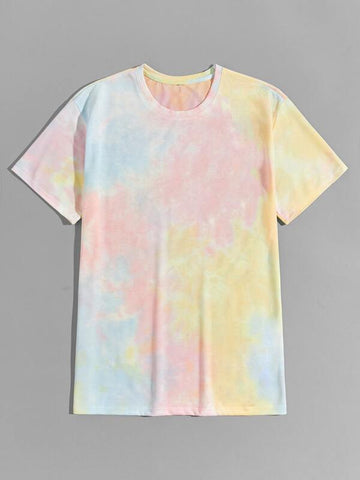 Men Tie Dye Round Neck Tee