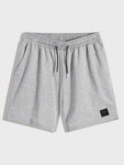 Men Letter Patched Drawstring Shorts