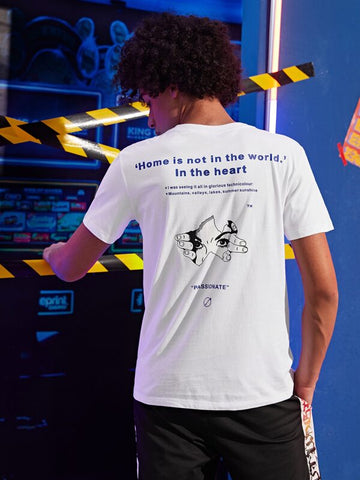 Men Slogan & Figure Graphic Tee