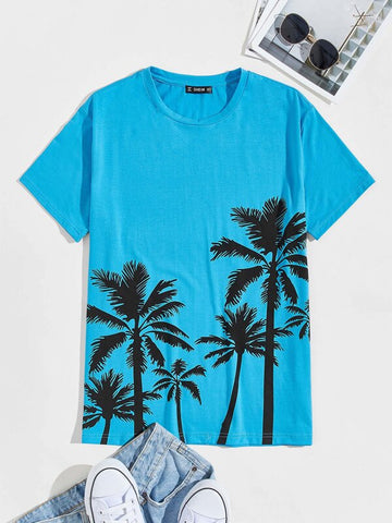 Men Tropical Print Top