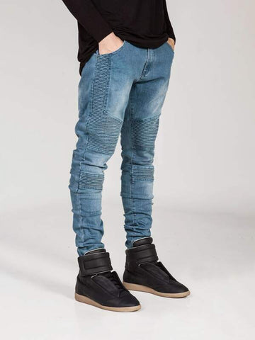 Men Ruched Pocket Detail Jeans